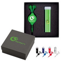Plastic Power Bank and Retractable EarBud Set